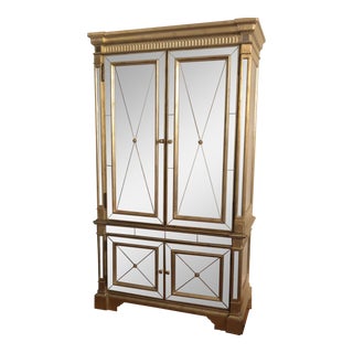 Hooker X Horchow Silver Leaf Armoire For Sale