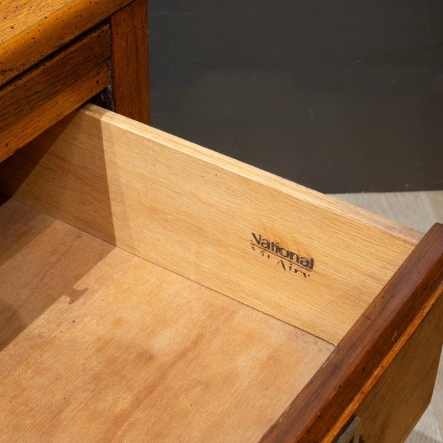 Vintage Oak File Cabinet For Sale - Image 4 of 10