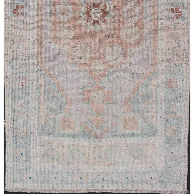 Textile Vintage Turkish Oushak Rug in All-Over Sub-Geometric Medallion Design 1'10 X 3'6 For Sale - Image 7 of 8
