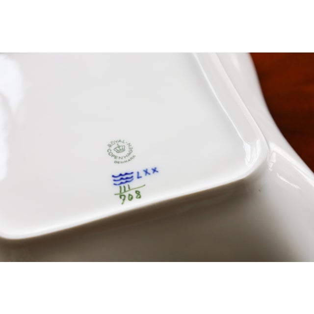 Vintage Royal Copenhagen Princess Blue Hand-Painted Porcelain Square Serving Bowl - #111/708 For Sale - Image 9 of 9