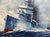 Vintage Original u.s. Navy Battle Ship Boat Air Force Seascape Oil Painting Army For Sale - Image 4 of 14