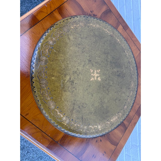 Vintage Edwardian Style Leather Top Yewwood Revolving Bookcase For Sale In Washington DC - Image 6 of 17