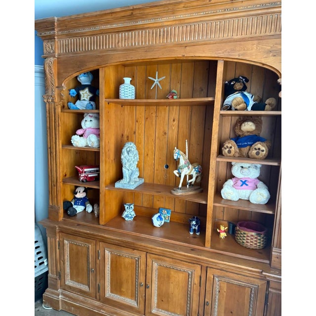 Ethan Allen Large Wooden Bookcase Wall Unit For Sale - Image 9 of 9
