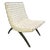 Vintage White Patterned Vinyl Scoop Chair For Sale