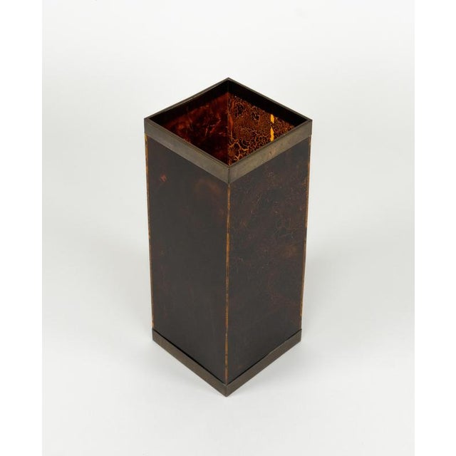 Metal Umbrella Stand in Tortoiseshell Acrylic and Brass from Christian Dior, 1970s For Sale - Image 7 of 12