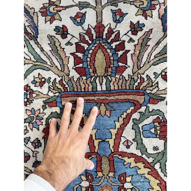 Antique Persian Ferahan Sarouk Blooming Tree of Life Rug, 4.1 x 6.4 For Sale - Image 12 of 13