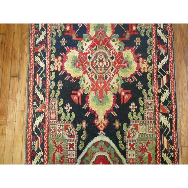 Textile Zabihi Collection Antique Karabagh Runner - 3'6" x 18' For Sale - Image 7 of 8