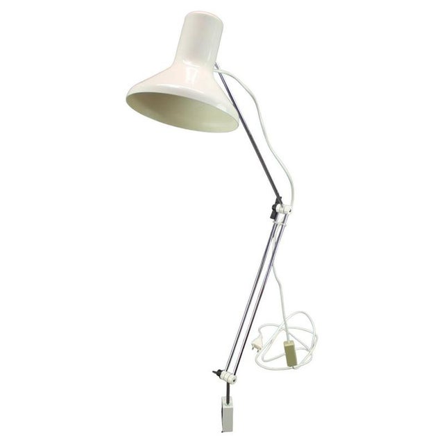 Vintage White Clip-on Adjustable Lamp attributed to Hurka for Napako, Czechoslovakia, 1970s For Sale - Image 14 of 14