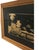 Made from straw in Malaya, this intricate straw marquetry scene is set against a black ground. The composition depicts a...