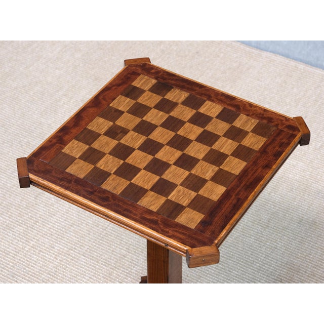 Art Deco Table in Oak with Checkerboard Top, Netherlands, 1930 For Sale - Image 6 of 10