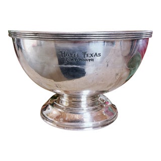 1950 Silver Punch Bowl From the Hotel Texas in Fort Worth For Sale