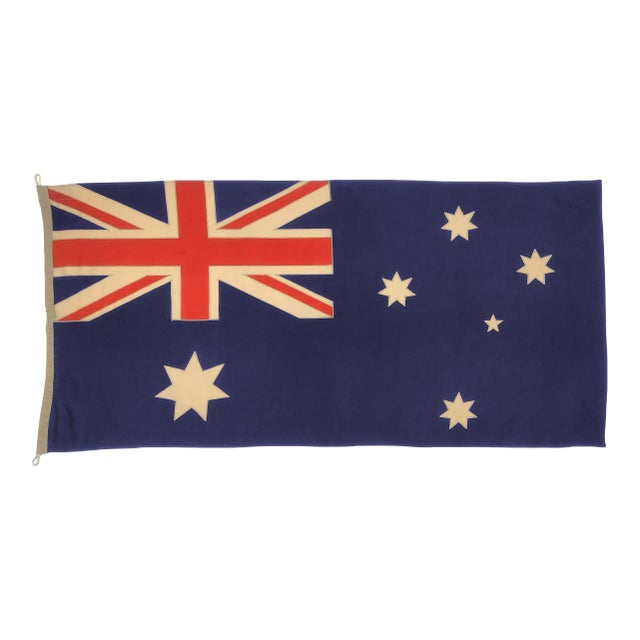 Vintage Wool Hand-Painted Flag of Australia | Chairish