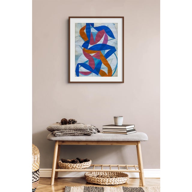 Abstract Contemporary Abstract Gouache on Arches Paper "22f3a-2022" by Alain Clément For Sale - Image 3 of 4