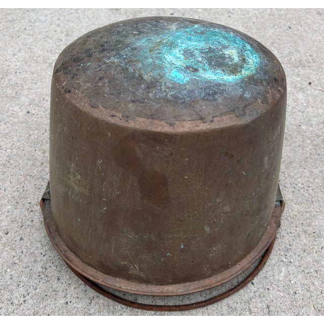 Late 20th Century Ca 19th Century Copper Bucket/Cauldron With Iron Handle For Sale - Image 5 of 9