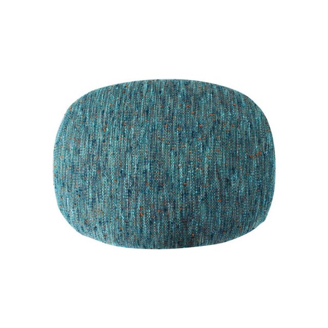Blue Mid-Century Modern Blue Fabric and Metal Legs Footstool, Italy, 1950 For Sale - Image 8 of 9