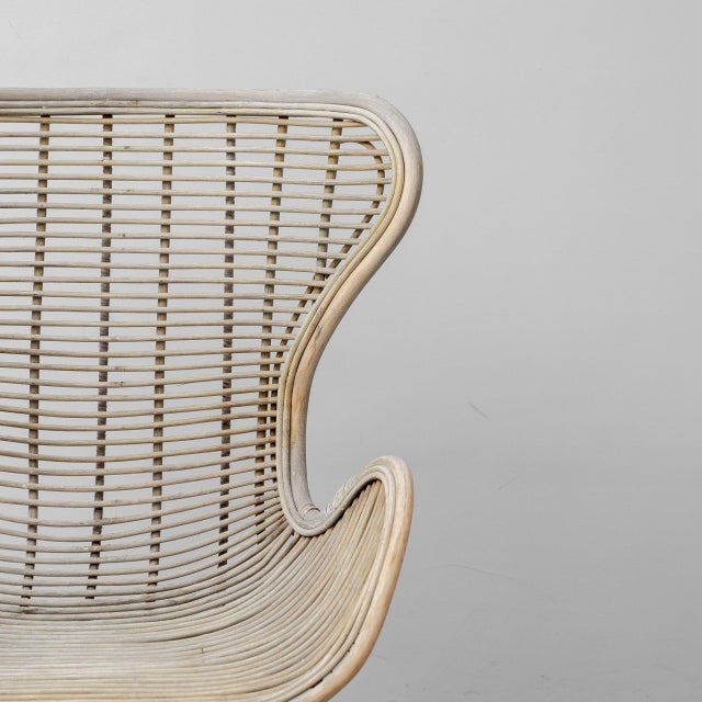 Beige Vintage Rattan and Metal Armchair, 1960s For Sale - Image 8 of 13