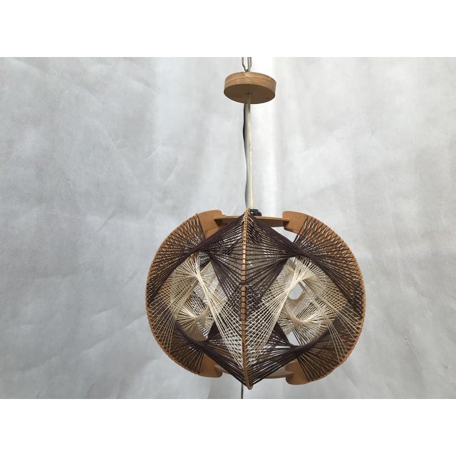Woven Ceiling Lamp, 1970s For Sale - Image 6 of 18