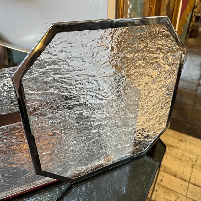 1980s Modernist Ice Lucite and Silver Plated Italian Tray by Ulderico Cavinato For Sale - Image 6 of 10