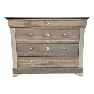 French 19th Century Louis Philippe Bleached Solid Walnut Commode For Sale
