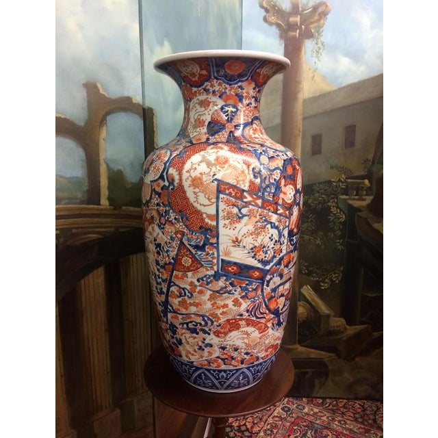Japanese Antique Imari Vase, Meiji Period Floor Vase For Sale - Image 3 of 12