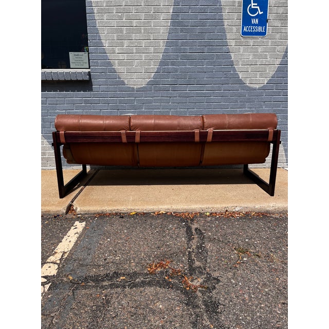Percival Lafer Brazilian Rosewood & Leather Sofa, Circa 1960s For Sale - Image 15 of 17