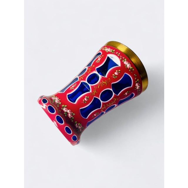 Bohemian Overlay Crystal and Glass Vase, 19th Century For Sale - Image 3 of 5