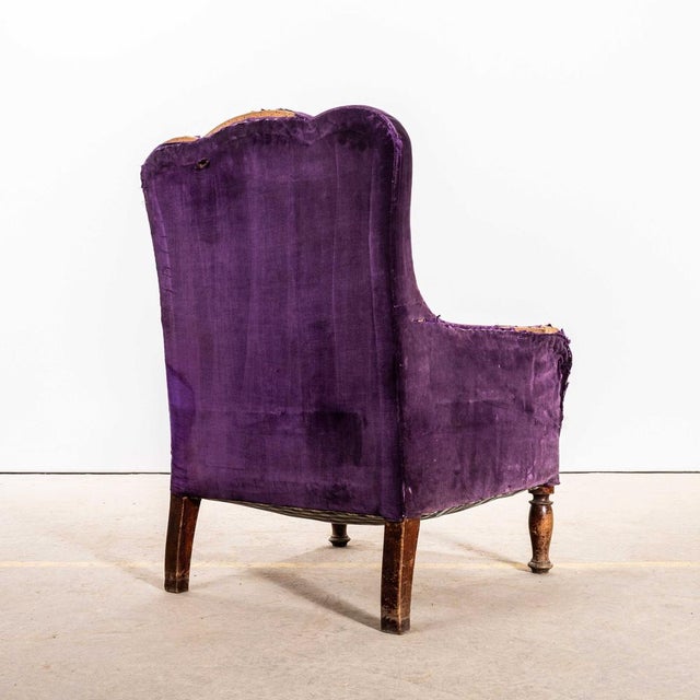 Single Deep Scallop Back Armchair, 1920s For Sale - Image 6 of 11