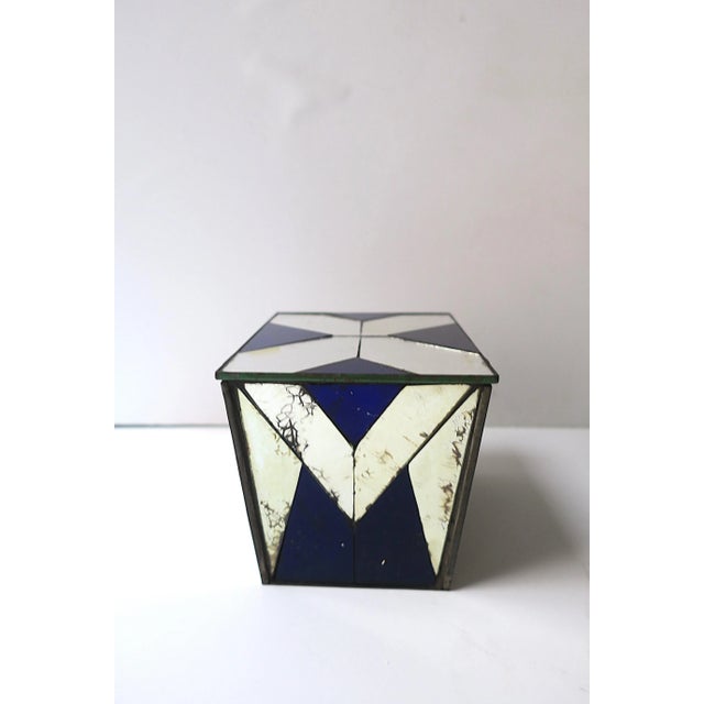 Art Deco Blue Glass Box For Sale In New York - Image 6 of 12