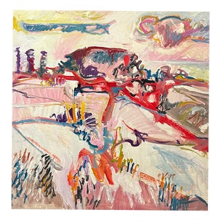 Jean Krille, Landscape 140, Oil on Masonite For Sale