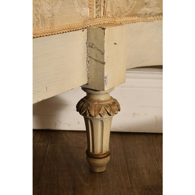 Antique French Louis XVI Style Painted & Upholstered Full Size Bed Frame For Sale - Image 18 of 18