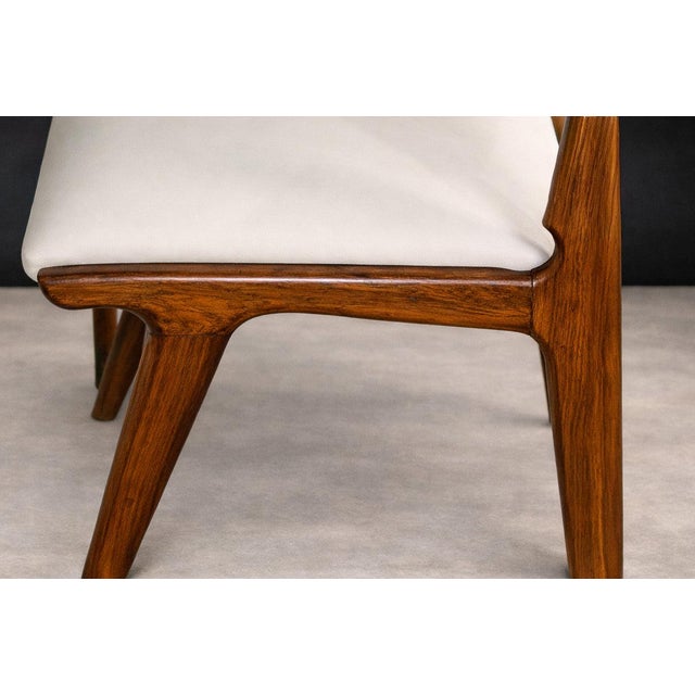 Set of 4 Chairs in Wood, Caning & Leather, Carlo Hauner, 1960s For Sale - Image 9 of 9