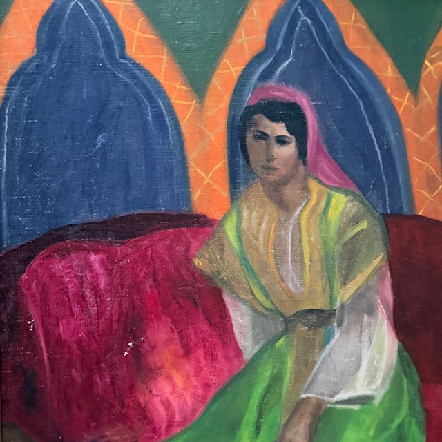 Portrait of a Russian Woman Oil Painting The mood, the colors, the shapes. A great auction find ready for a new home....
