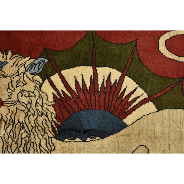 Yalameh Rug 3’4” X 5’2” Red Wool Vintage Traditional Hand-Knotted Carpet For Sale In Philadelphia - Image 6 of 11