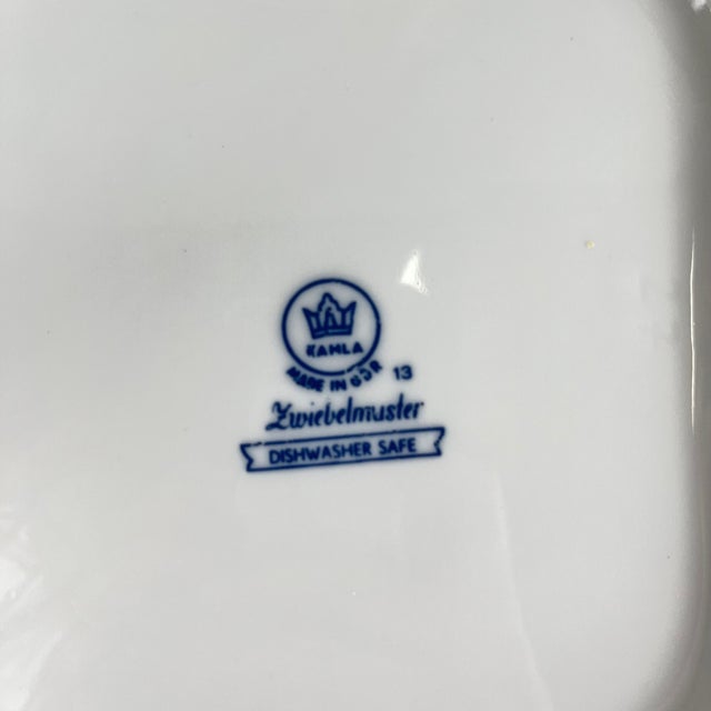 Blue Square Blue Onion Porcelain Dishes from Kahla, East Germany, 1960-1980, Set of 2 For Sale - Image 8 of 14