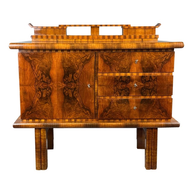 Art Deco Walnut Chest of Drawers, 1930s For Sale