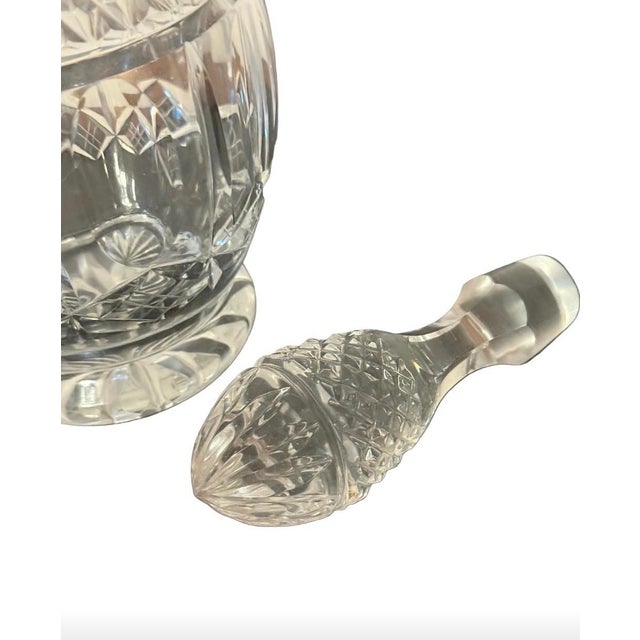 Mid 20th Century Vintage Cut Crystal Decanter With Matching Stopper and Starburst Base, 15.5”h For Sale - Image 5 of 5