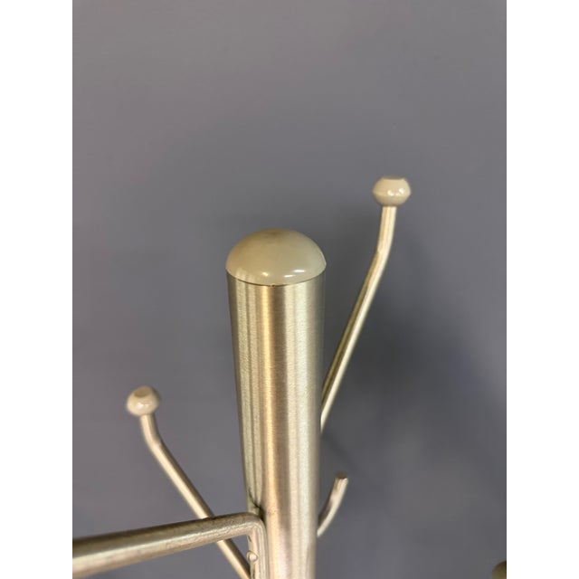 1940s Mid-Century Modern Aluminum Coat Rack – Branch-Form Hall Tree W/ Ball Finials For Sale - Image 5 of 8