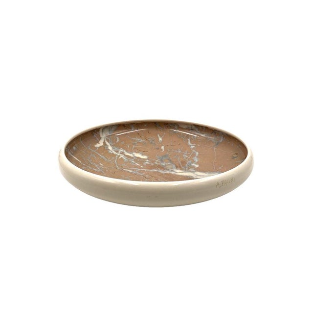 White Marbled Ceramic Centerpiece by Alvino Bagni, 1970 For Sale - Image 6 of 16