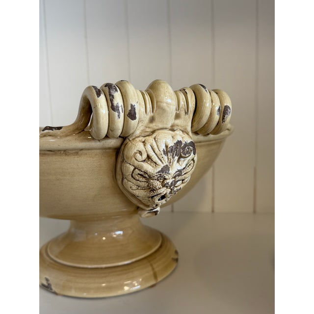 Late 20th Century Large Handcrafted Ceramic Pedestal Compote For Sale - Image 10 of 16