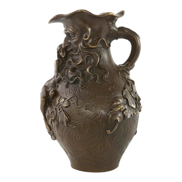 19th Century Art Nouveau Style Bronze Vase For Sale
