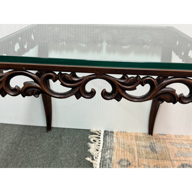 Brown Vintage Burnished Metal Side Table For Sale - Image 8 of 12