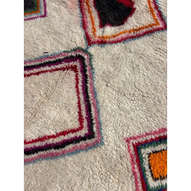White Moroccan Modern Colorful Rug 200x300 Cm, Authentic Moroccan Rug, Berber Carpet, Genuine Wool Rug, Handmade Rug, Beni Ourain Style, Area Rug, For Sale - Image 8 of 12