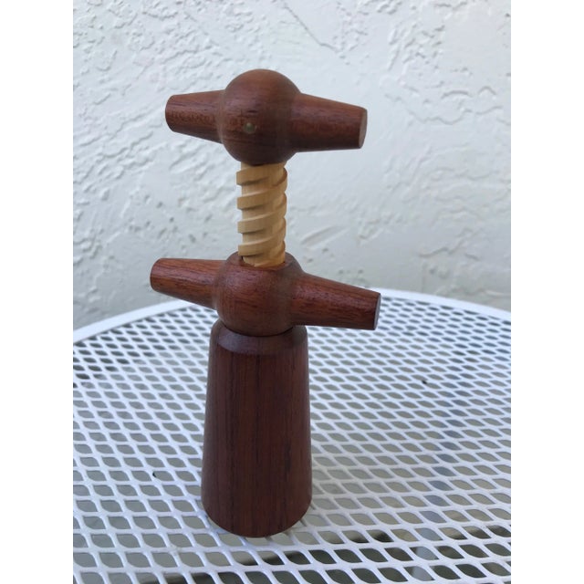 Mid-Century Modern Vintage Danish Mid Century Modern Solid Teak Bottle / Wine Opener / Corkscrew For Sale - Image 3 of 5