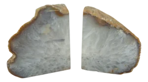 Pair of Late 20th Century Brazilian Agate Geode Crystalline Bookends