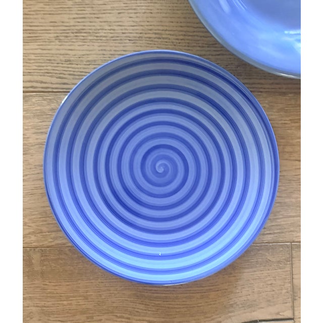 Late 20th Century Saturated Solids and Swirls Colored Wall Plate Curation- Set of 7 For Sale - Image 13 of 17