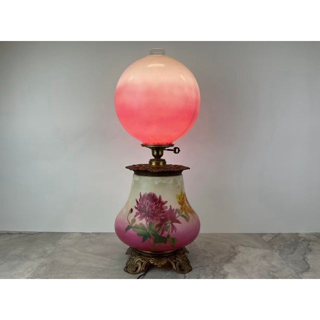 Embrace late 19th-century Victorian elegance with this stunning "Gone With the Wind" style parlor table lamp. Featuring a...