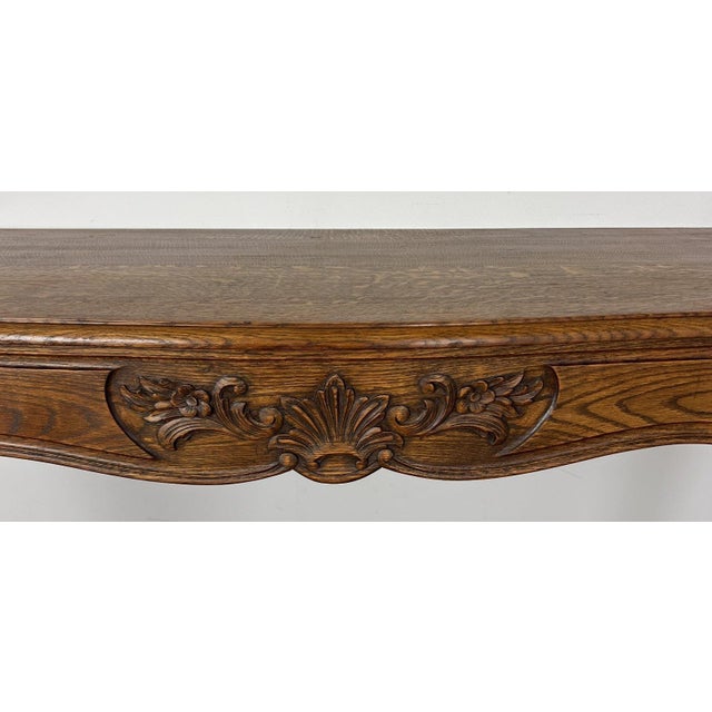 Antique French Louis Oak Wall Mirror and Console Table, Set of 2 For Sale - Image 4 of 18