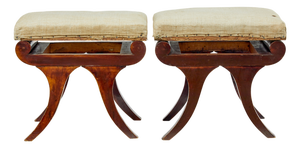 Scandinavian Empire Stools, 1840s, Set of 2