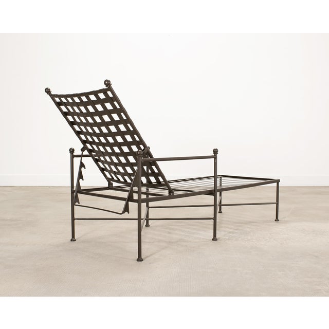 Metal Set of Three Mario Papperzini Style Wrought Iron Chaise Longues For Sale - Image 7 of 18