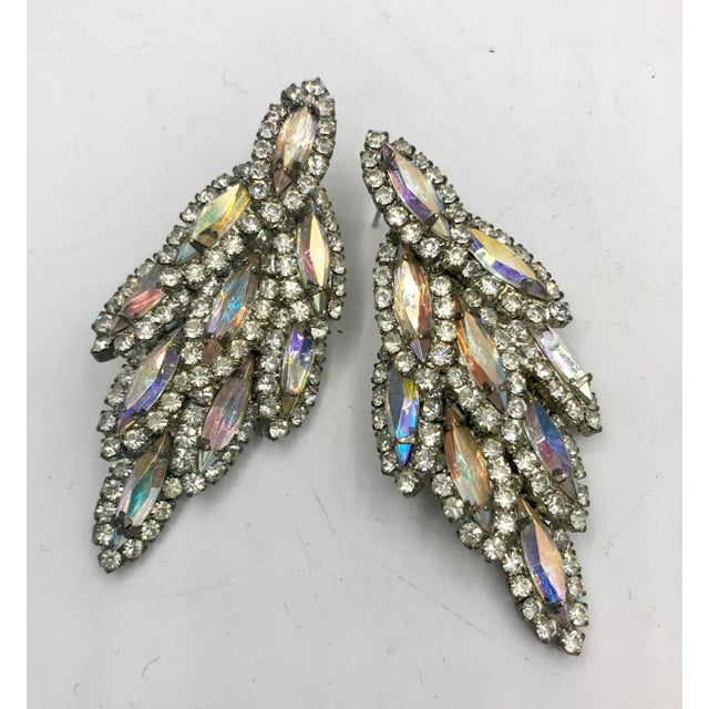 1950s 1950s Juliana D & E Aurora Borealis Cascade Statement Earrings For Sale - Image 5 of 6